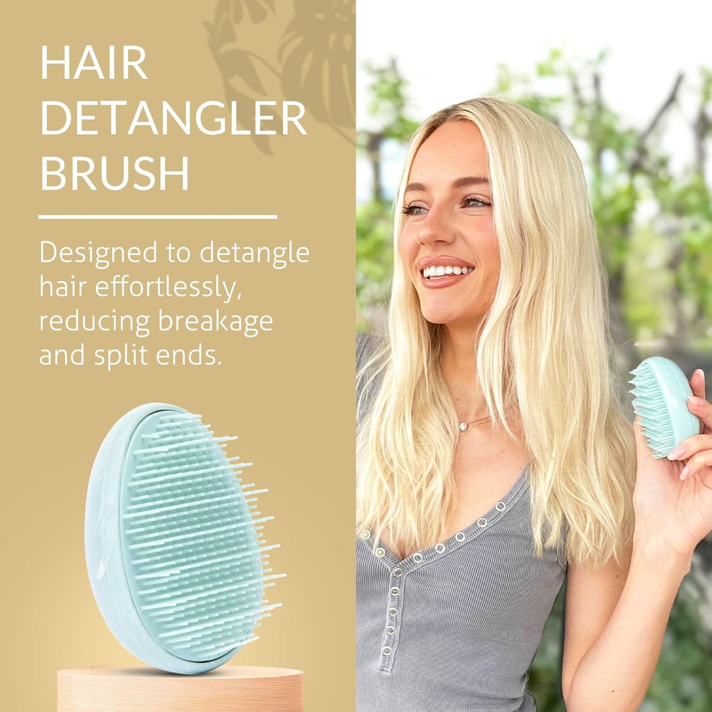 Travel Hairbrush - Mini Hair Detangler for Women Teens Kids - Sensory Scalp Massager - Small Portable Comb - Thick, Curly, Straight, Wet, Dry - Compact Detangler - Purse Essentials