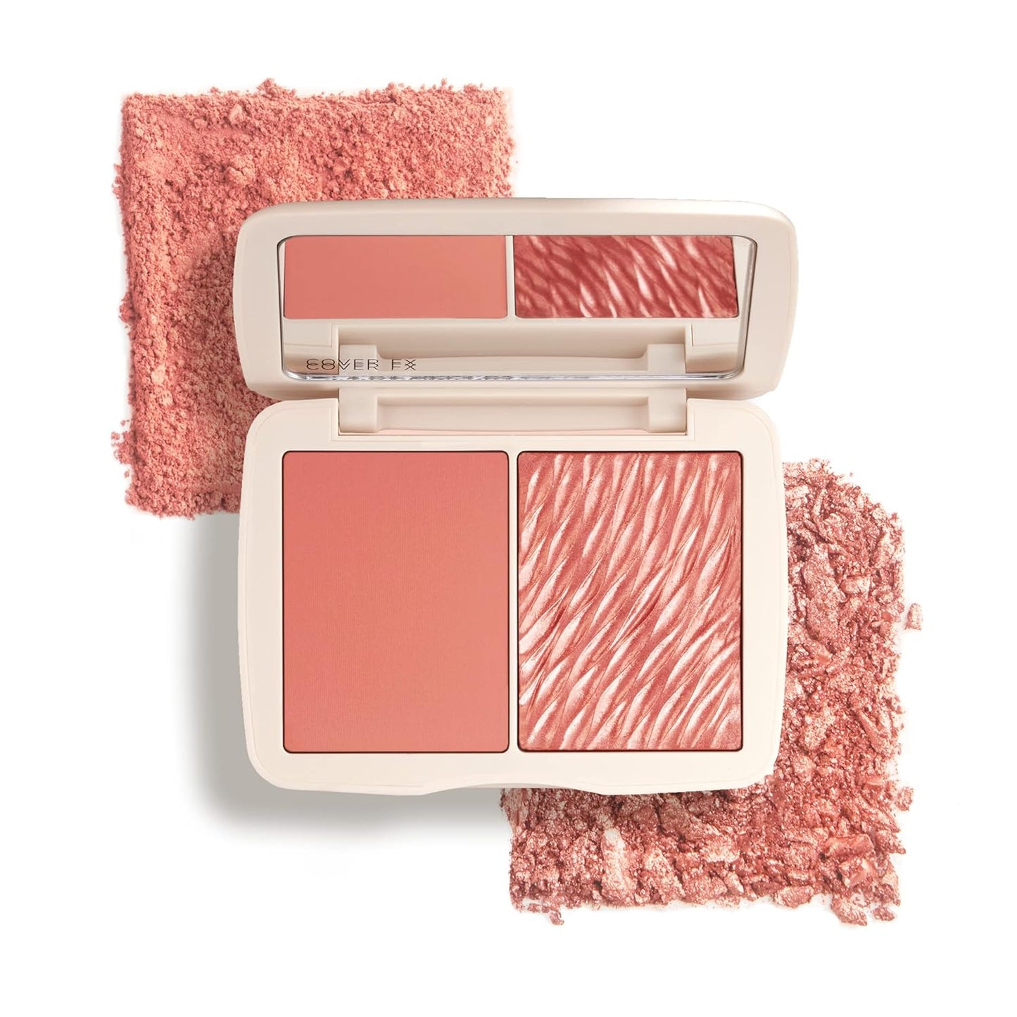COVER FX Monochromatic Powder Blush Duo - Pink Dahlia: Soft Pink - Matte + Shimmer Finish - Create Custom, High Impact Color