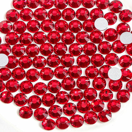 Beadsland 1440 Pieces Flat Back Crystal Rhinestones Round Gems,Siam,SS8,2.3-2.5mm