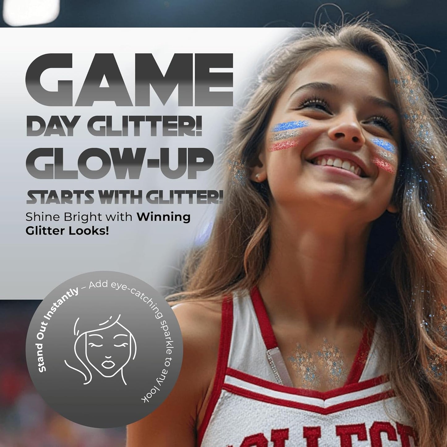 Face, Body & Hair Glitter Gel – Halloween Glitter for Kids and Women – 3 Oz Cosmetic-Grade Gel w/Moon & Stars for Festivals & Halloween Party, Easy Apply & Wash Off - Pink 1Pack