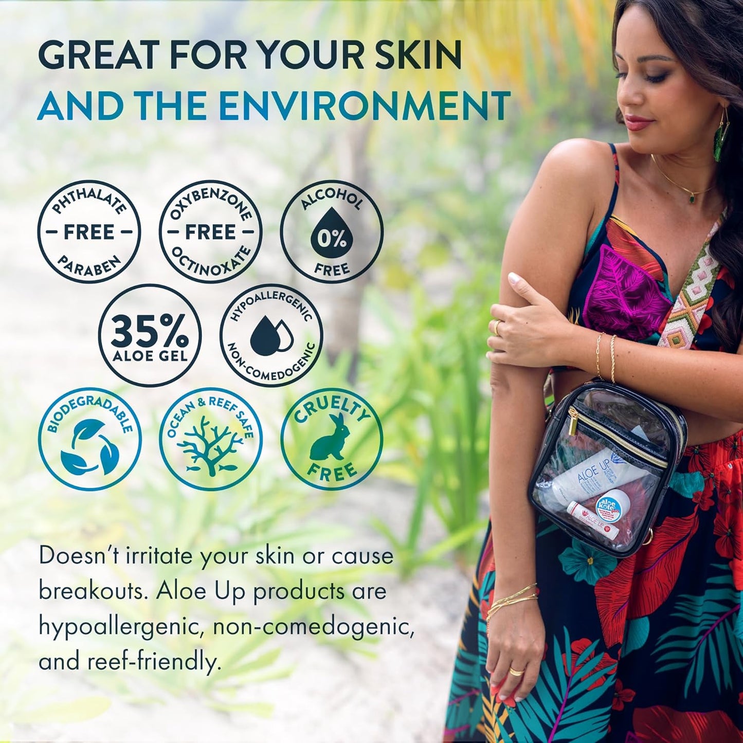 ALOE UP Spa Collection After Sun Light Moisturizer - Organic Hydrating After Sun Lotion With Aloe Vera Gel and Vitamin E - Reef Friendly - Mineral Oil Free - Peach-Apricot Fragrance - 4 Oz