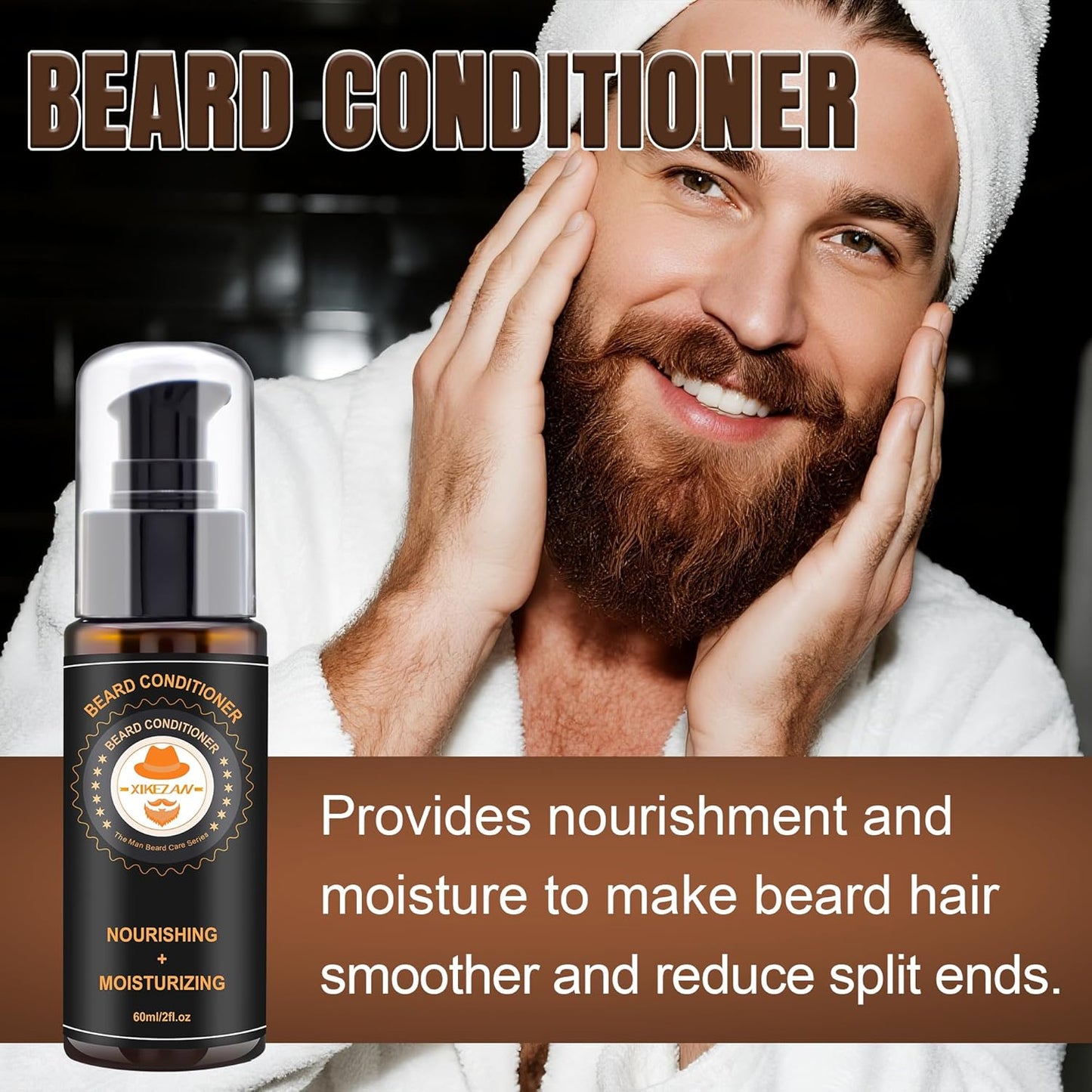 XIKEZAN Beard Kit for Men Care & Grooming with 2 Pack Beard Oils, Wash, Conditioner, Balm, Brush, Comb & Scissors, Birthday Gifts for Men Him,Valentines Christmas Gifts Mens Stocking Stuffers