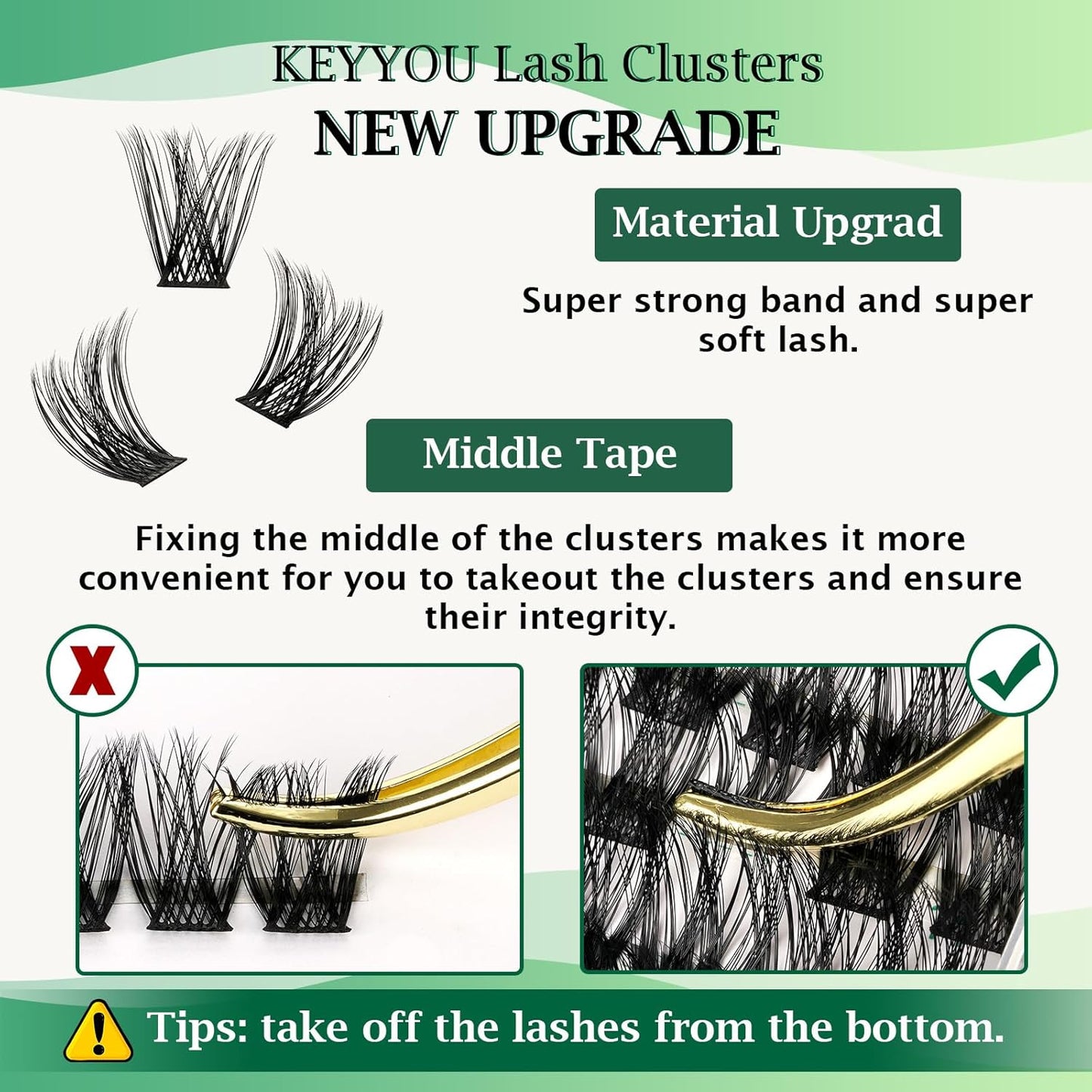 Lash Clusters 96pcs Individual Lashes Y01 C Curl 10mm Eyelash Clusters KEYYOU Volume Wispy Lash Extension Soft&Comfortable Easy DIY at Home(Y01 C-10mm)