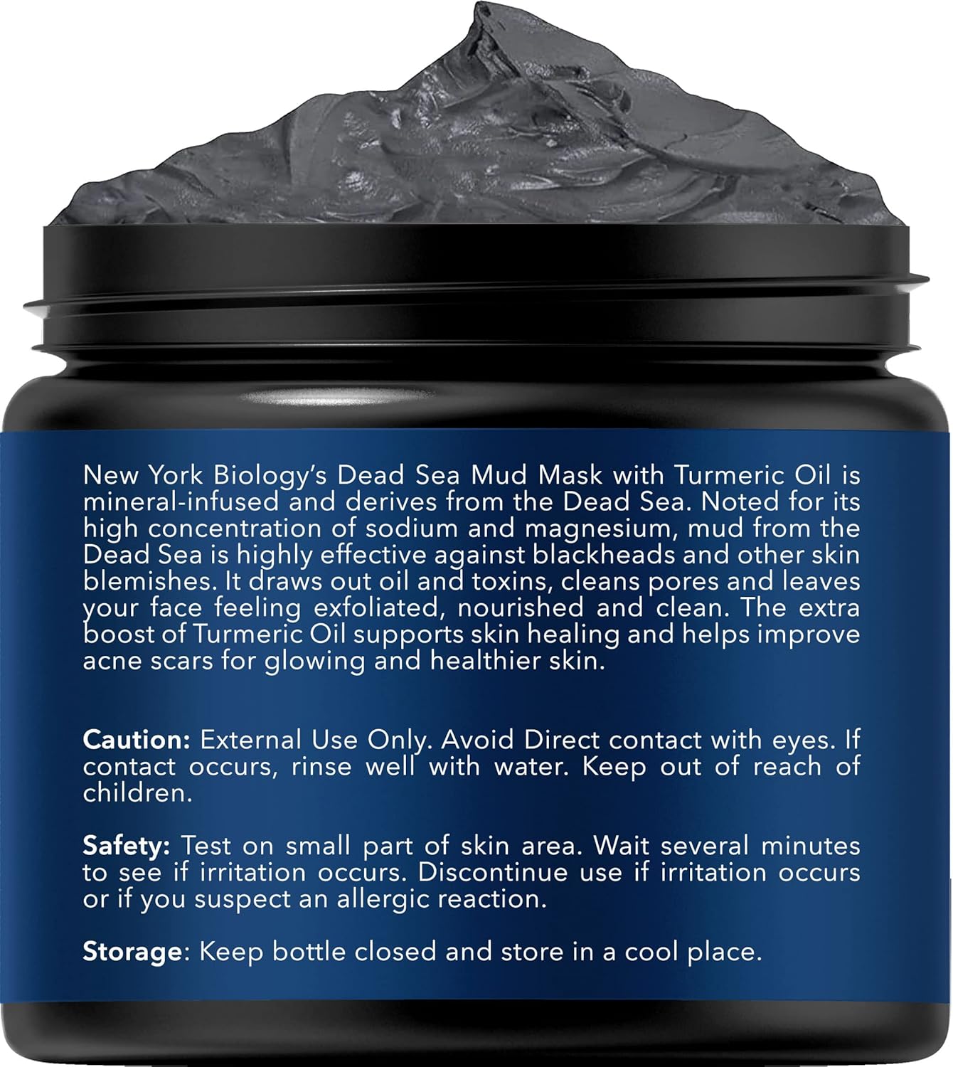 New York Biology Dead Sea Mud Mask for Face and Body | with Turmeric Oil | Spa Quality Pore Refiner for Oily Skin | Natural Skincare for Women & Men | Tighten Skin for A Healthier Complexion | 4 oz