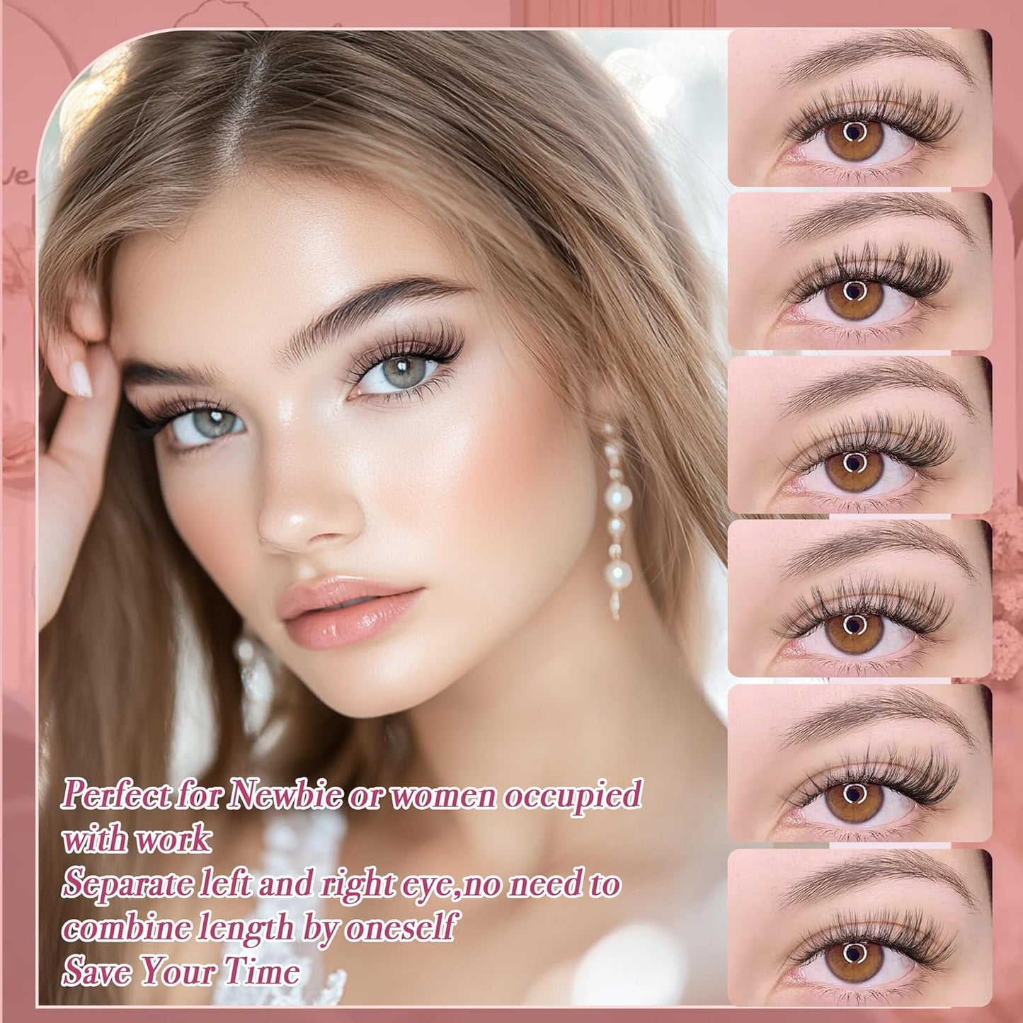Lash Clusters - Dark Brown Lashes 360PCS Natural Wispy Fluffy Eyelash Clusters 8-16 MM Eyelash Extensions D Curl Faux Mink Lash Extensions DIY at Home
