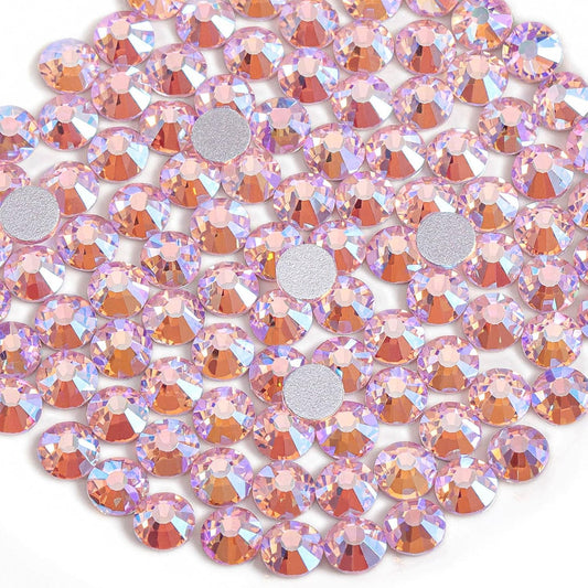 Beadsland 1440 Pieces Flat Back Crystal Rhinestones Round Gems,Light Pink AB,SS20,4.6-4.8mm