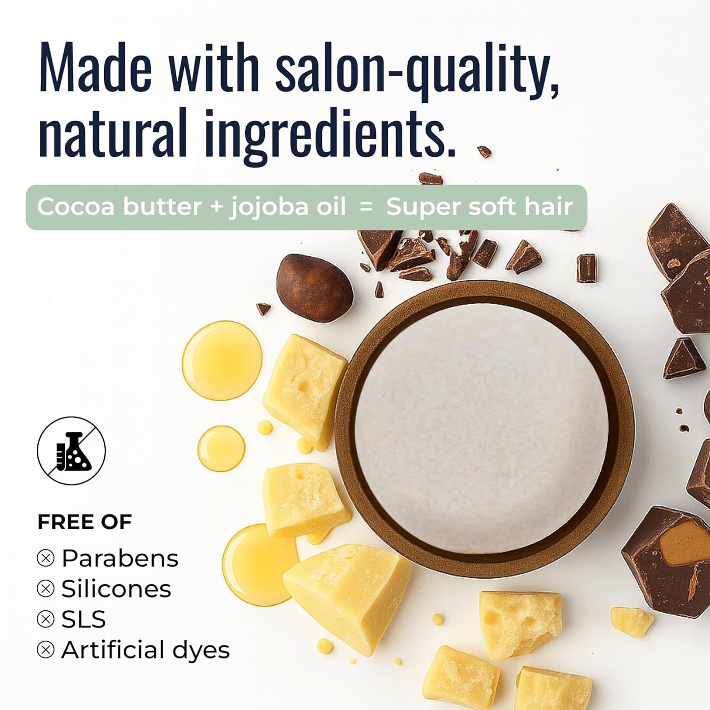 Peppermint Breeze Shampoo Bar, Vegan Solid Hair Cleanser with Refreshing Peppermint, for Oily Hair, Dandruff, and Psoriasis, Zero Waste, Travel-Friendly, Clean Beauty