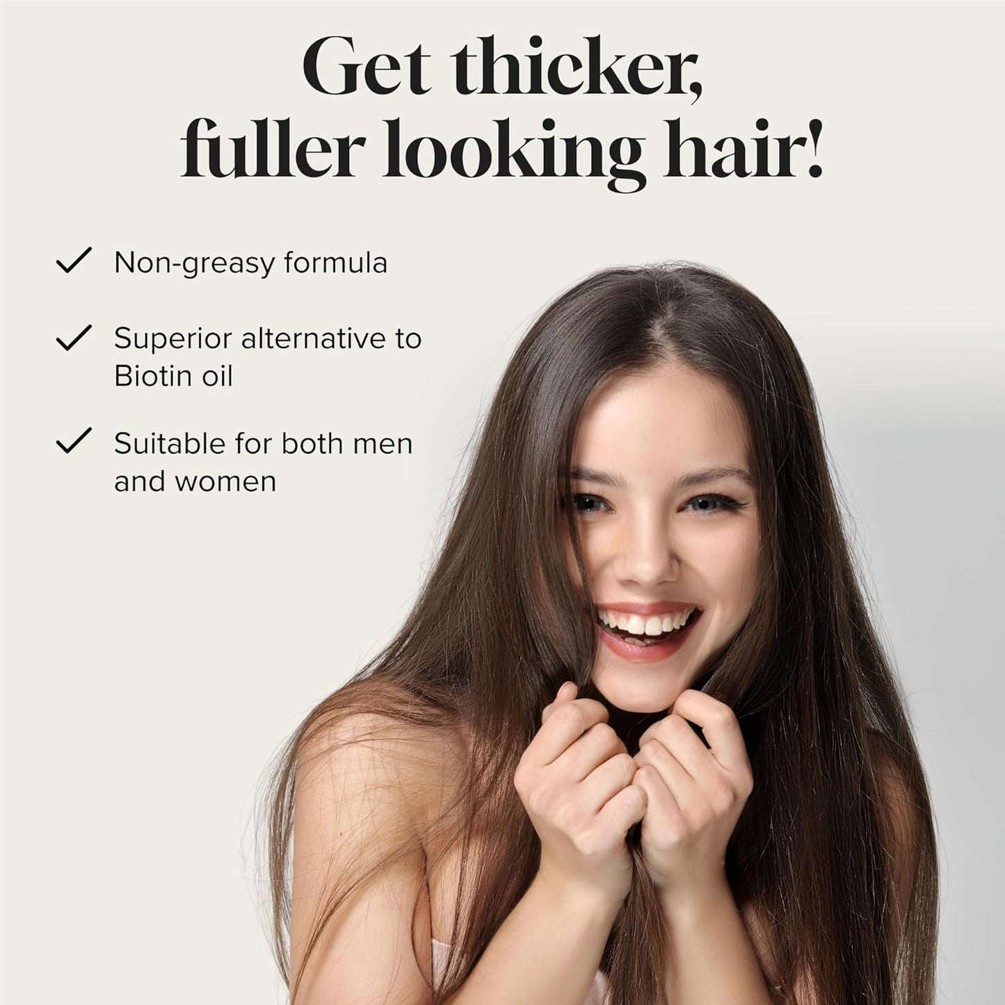 Biotin Hair Growth Serum Advanced Topical Formula To Help Grow Healthy, Strong Hair Suitable for Men and Women of All Hair Types Hair Loss Support By Pureauty Naturals 2 Fl Oz (Pack of 1)