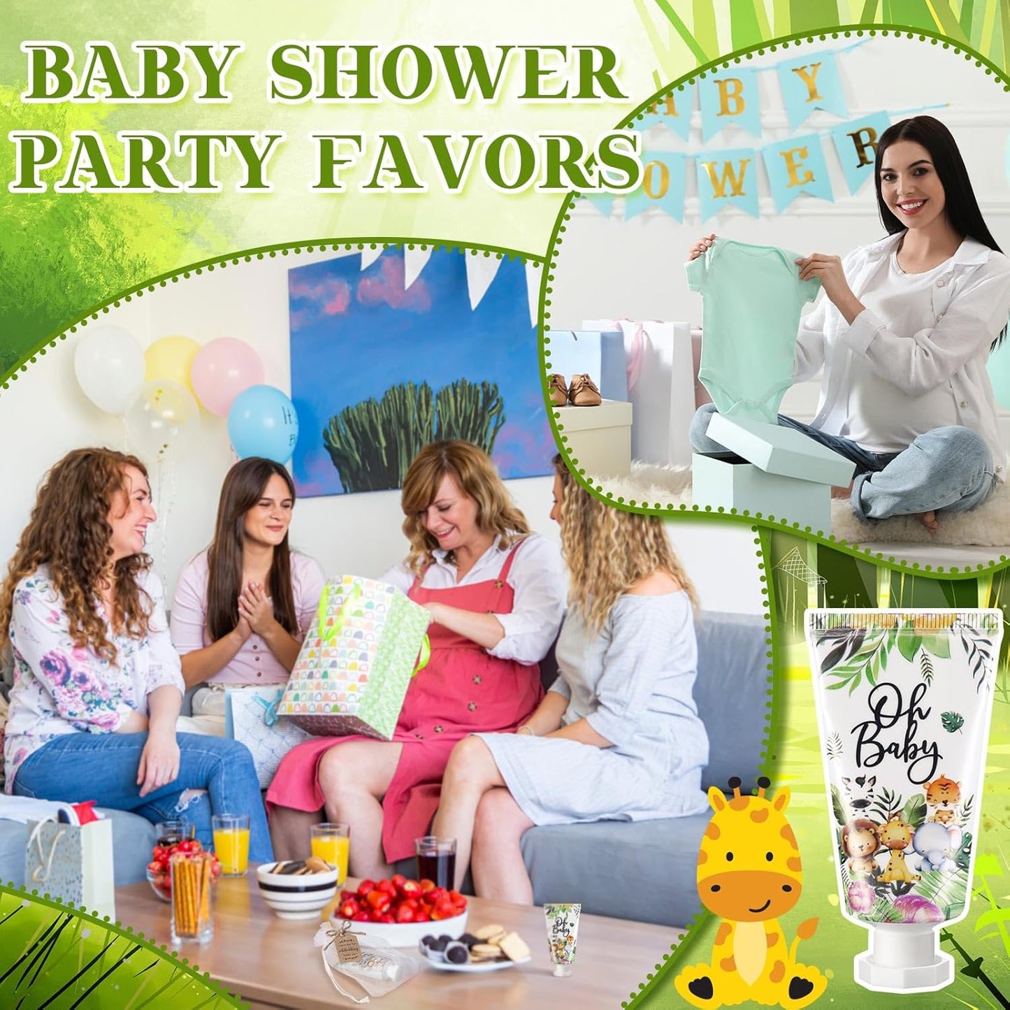 48 Sets Baby Shower Hand Cream Party Favors for Guests Gift Bulk Travel Size Hand Lotion Set for Baby Shower Wedding Christmas(Animal)