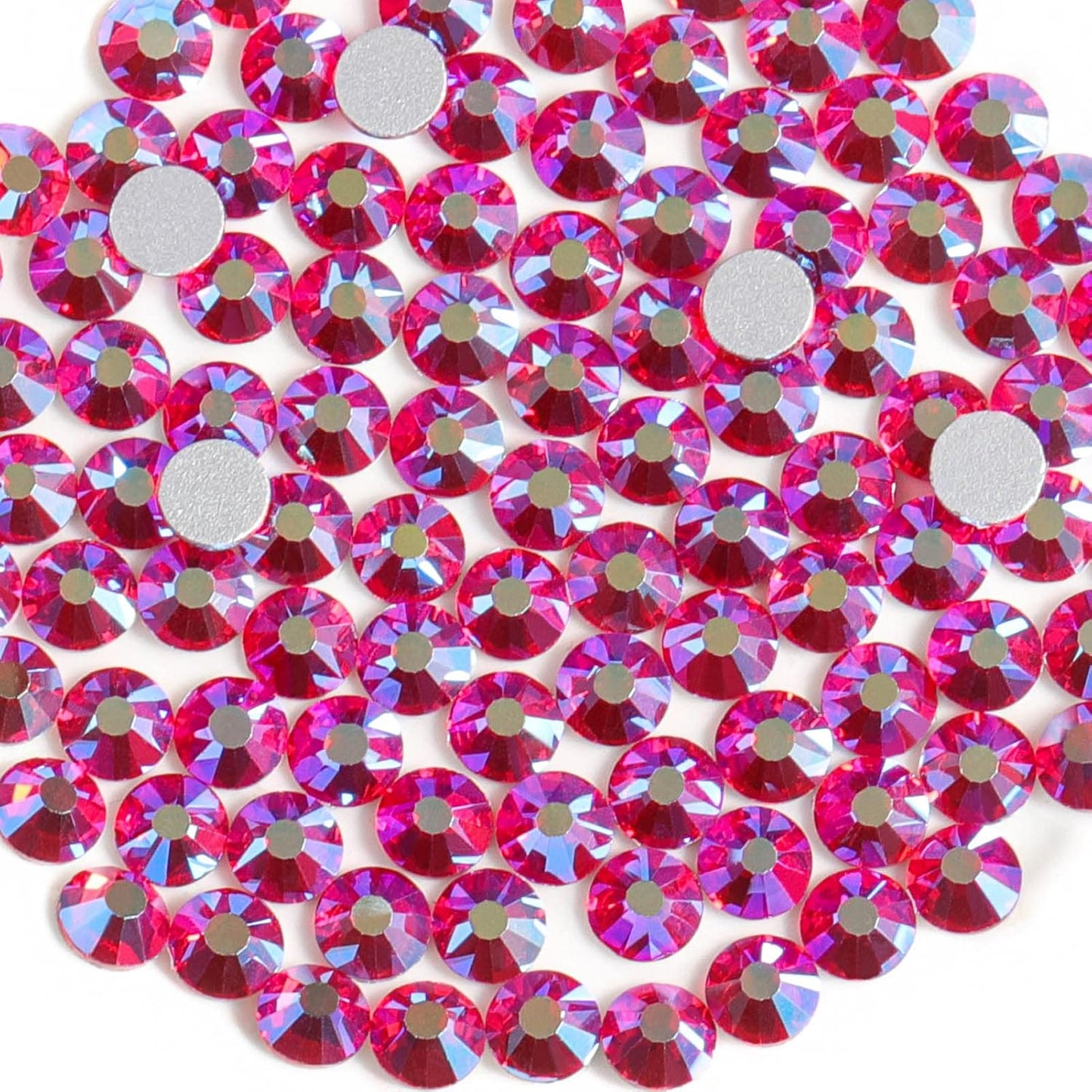 Beadsland 1440 Pieces Flat Back Crystal Rhinestones Round Gems,Light Siam AB,SS16,3.8-4.0mm