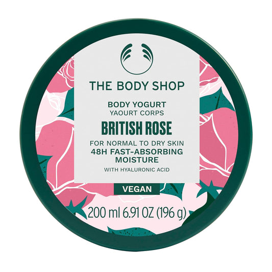 The Body Shop British Rose Body Yogurt, 48hr Moisturizer, 100% Vegan, 6.91 Fl.Oz