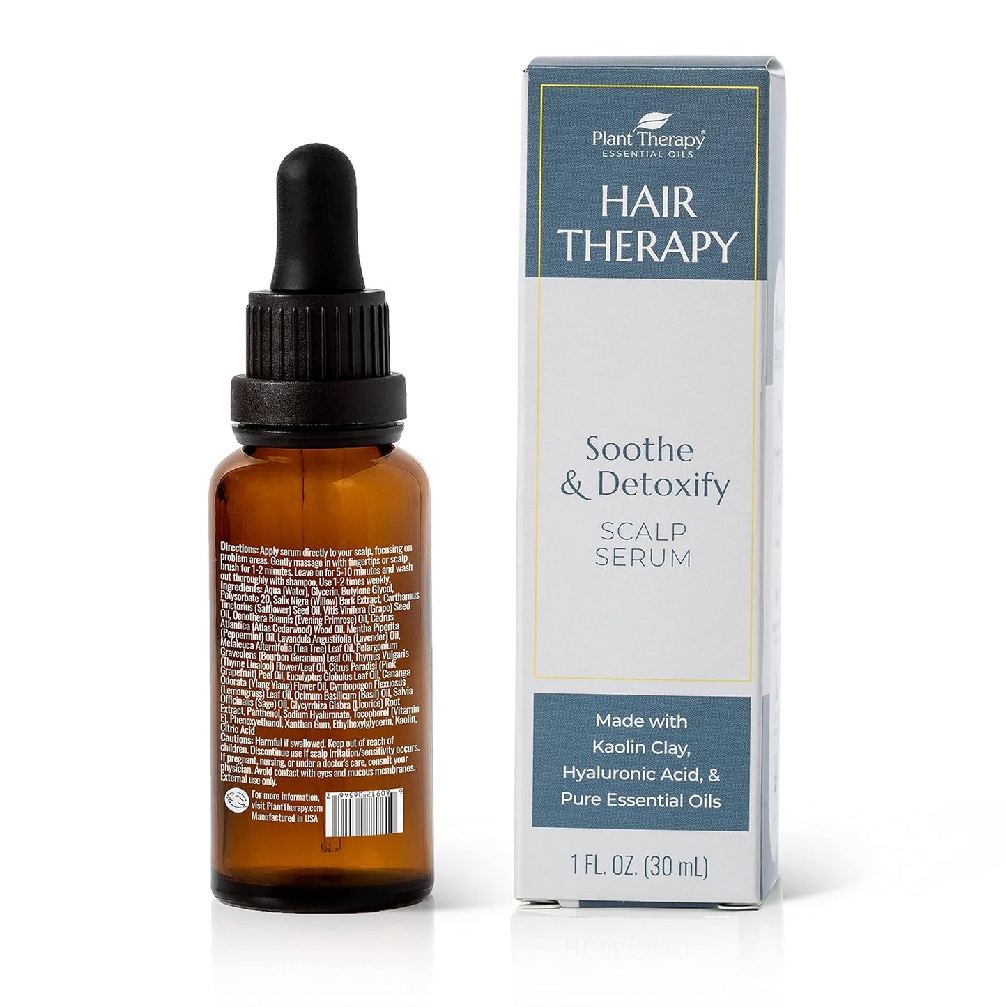 Plant Therapy Hair Therapy Soothe & Detoxify Scalp Serum 1 oz with Hyaluronic Acid & Essential Oils, Remove Product Buildup, Balance Oils, and Stimulate Circulation