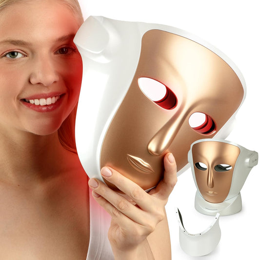 Red Light Mask for Face & Neck – Lightweight LED Face Mask 1.2 lbs with Eye Holes, Adjustable Straps, and Advanced LED Technology Red Light Face Mask