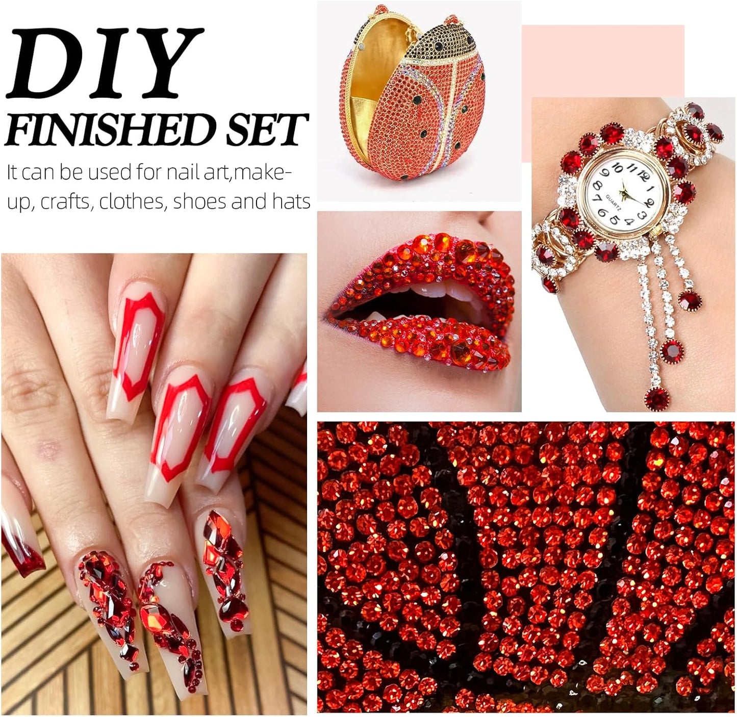 Hyacinth Flatback Rhinestones, Glass Rhinestones for Nail Art and Craft, Glue Fix, Loose Crystal Gemstones(Orange, SS12, 1440pcs, 2.9-3.0mm)