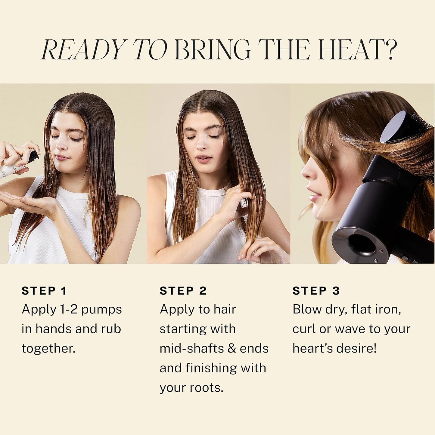 JVN Complete Blowout Styling Milk Heat Protector Cream, Style Memory, Anti-Humidity, Smooths & Protects, Travel Size (0.84 FL OZ)