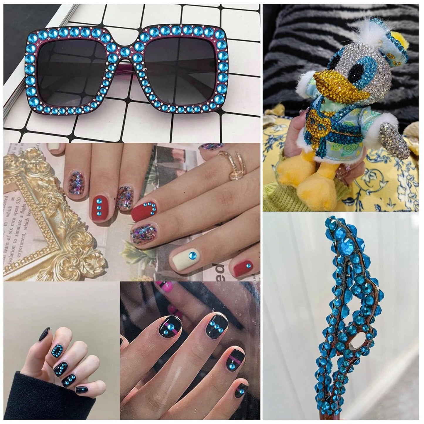 beadsland Flat Back Crystal Rhinestones Round Gems, Indicolite (1.9-2.0mm) SS6/1440pcs