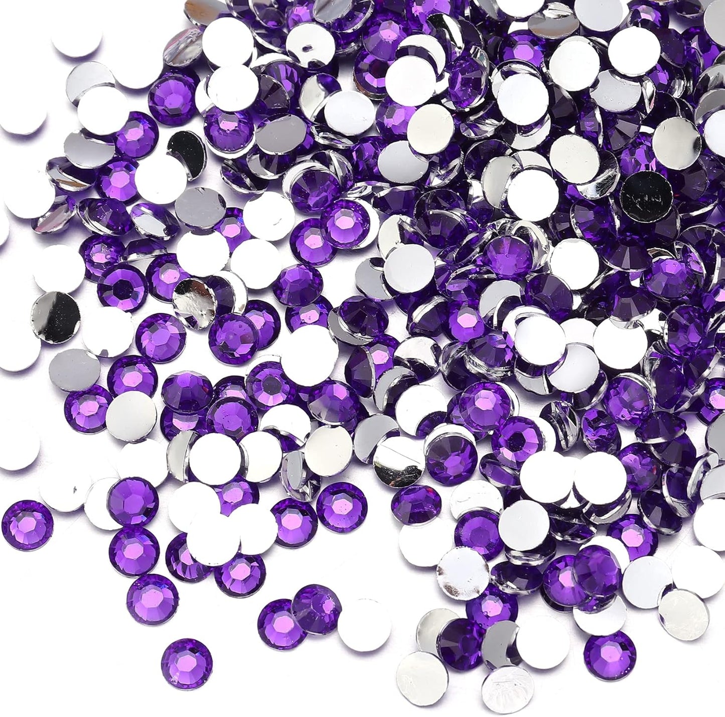 Multi Size 3mm 4mm 5mm Rhinestones Set for Nails Crafts Dark Blue Non Hotfix Rhinestones Nail Gems Rhinestone Round Flat Back Resin Rhinestone for Makeup Clothes Shoes Eyes Bottles Crafts