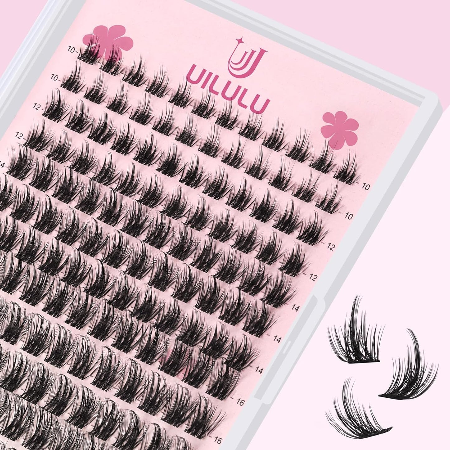Lash Clusters D Curl Invisible Band Clusters Lashes 0.07D 10-18 MIX 144 Eyelashes Individual Lashes DIY Lash Extensions at Home False Lashes Wide Band Wispy Eye Lash Clusters U06 Lash