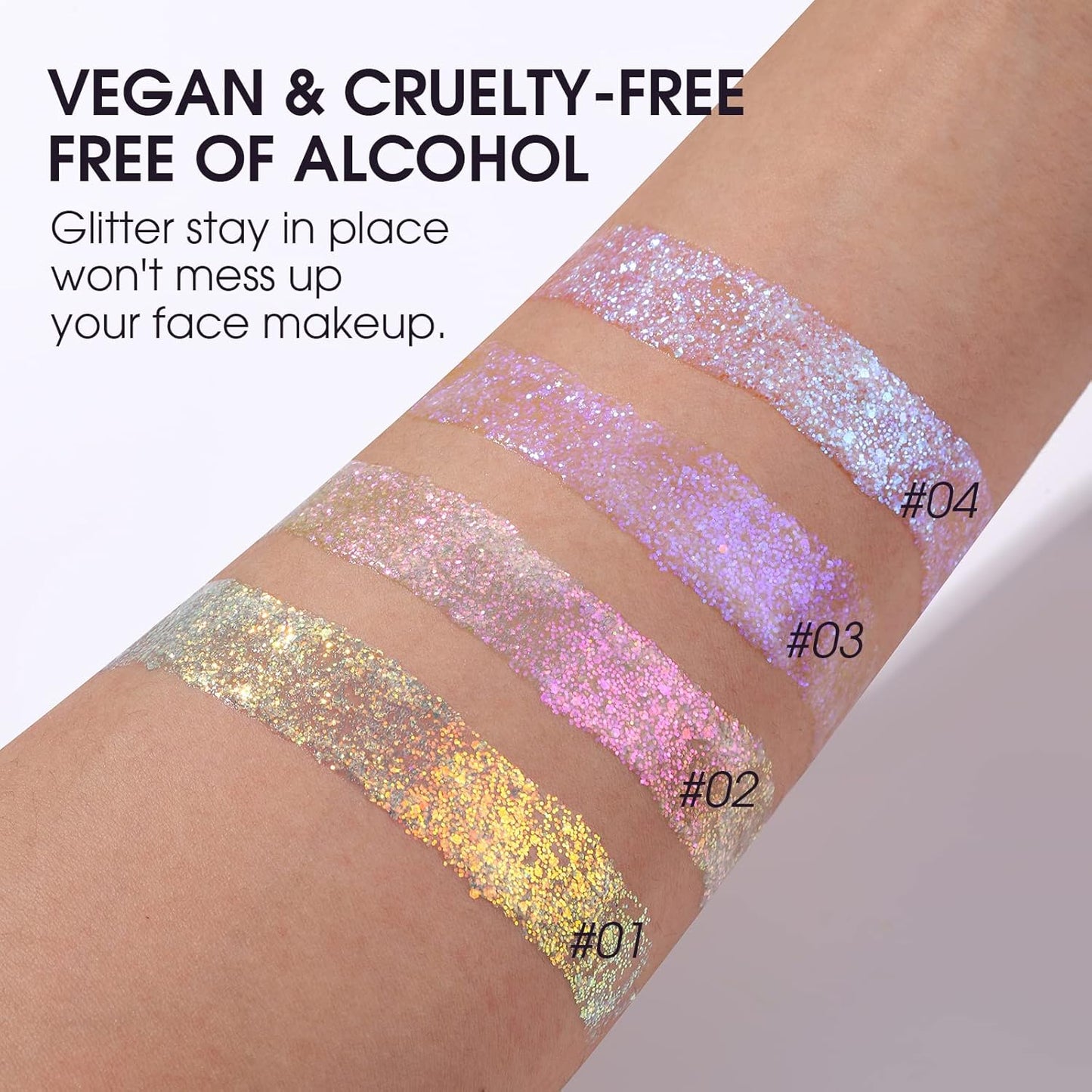 LANGMANNI Holographic Body Glitter Gel for Body, Face, Hair and Lip.Color Changing Glitter Gel Under Light. Vegan & Cruelty Free-1.35 oz (4# Sapphire Blue)