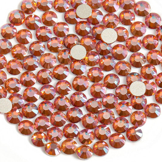Beadsland 288 Pieces Flat Back Crystal Rhinestones Round Gems,Amber,SS30,6.3-6.5mm