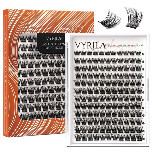 Lash Clusters DIY Lash Extensions, C Curl Individual Lashes Clusters Lashes Wispy Lash Extensions Natural Look Eyelash Clusters Mix 8-16mm(VOLUME-0.07C-8-16mm)