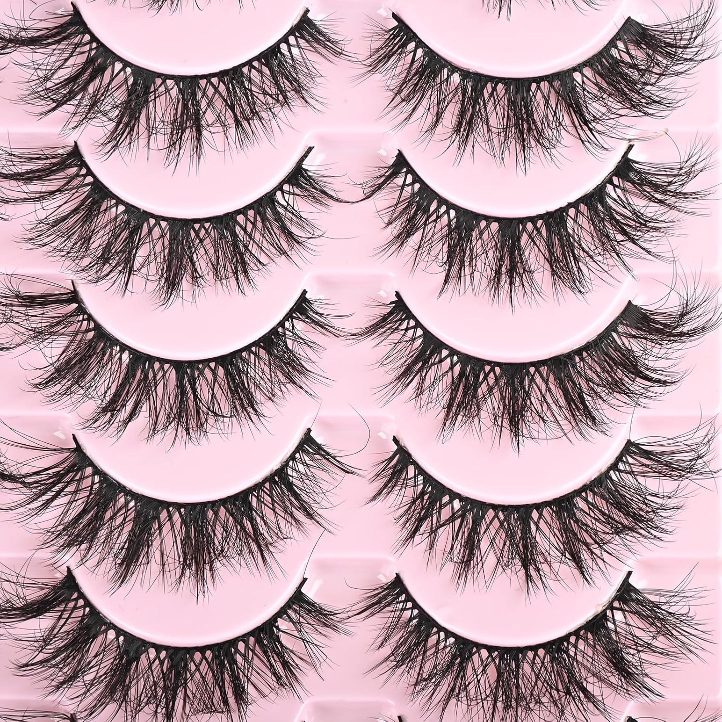 FARRED Cat Eye Lashes Short Natural Eyelashes 15mm Fluffy Wispy Strip Eyelash 14 Pairs Cute Natural Fake Lashes Packs Small Full Pestañas Set (F10 | 9-15mm)
