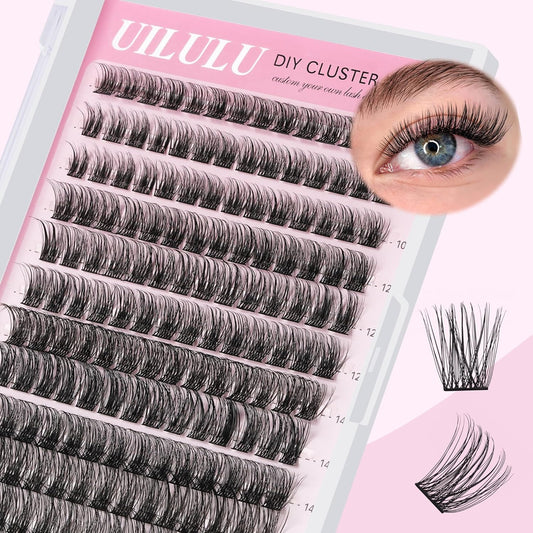 Lash Clusters D Curl Fluffy Clusters Lashes 0.07D 10-16 MIX 144 Eyelashes Individual Lashes Clusters DIY Lash Extensions at Home False Lashes Wide Band Natural Eye Lash Clusters(10-16mix)
