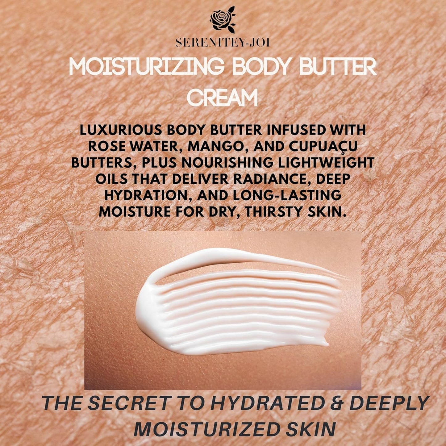 Ultra Hydration Body Butter Cream Noisturizer with Natural Ceramides, Hyaluronic Acid, Squalane, Cupuacu & Mango Butters + Botanical Oils-Intense Hydration For Rough & Dry Skin 8oz
