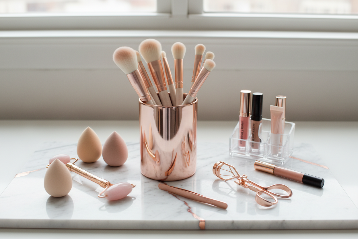 Beauty tools and accessories that keep you ahead of the latest trends. (make it real photo)